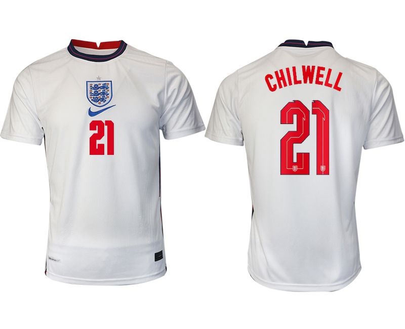 Men 2020-2021 European Cup England home aaa version white #21 Nike Soccer Jersey